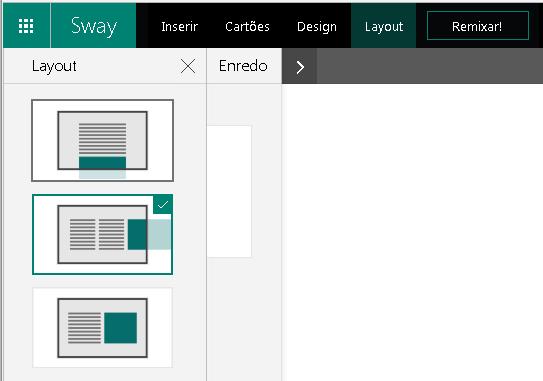 1.3 Menu Design: este menu apresenta conjuntos de formatações para o painel como um todo,