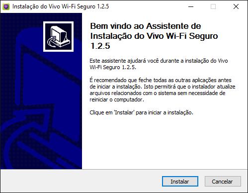 3 Instalar o Vivo Wi-Fi Seguro A tela