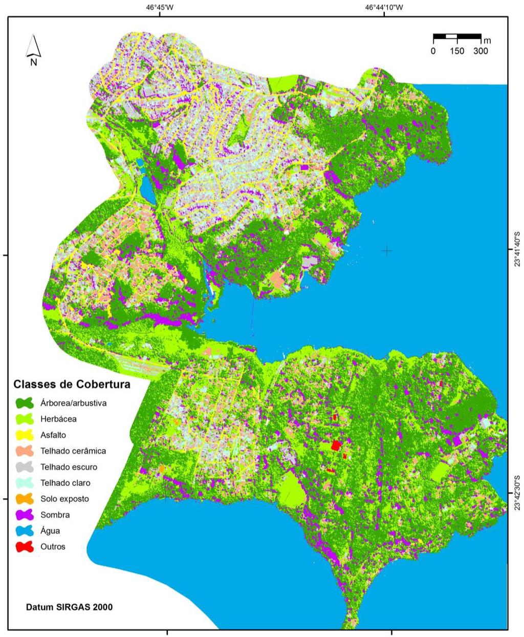 Figura 3: Classificação da cobertura da terra da área de estudo.