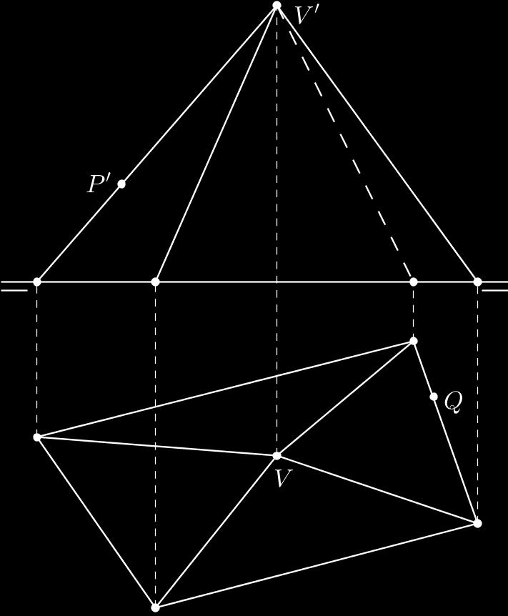 CAPÍTULO 2. OPERAÇÕES COM POLIEDROS 53 Exercício 2.3 Seja a pirâmide de vértices (A)[0; 0; 0], (B)[0; 3; 0], (C)[3; 3; 0], (D)[0; 3; 3].