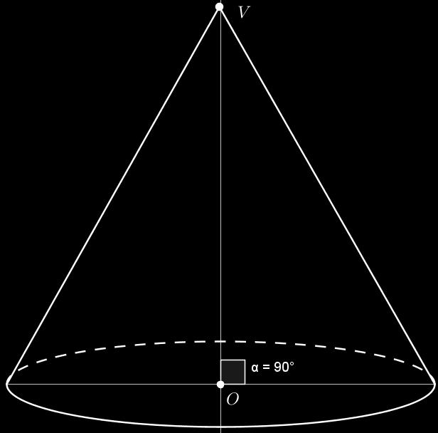 CAPÍTULO 3. CILINDRO, CONE E ESFERA 66 3.2 O Cone Seja um círculo e um vértice (V ) não pertencente ao plano do círculo.