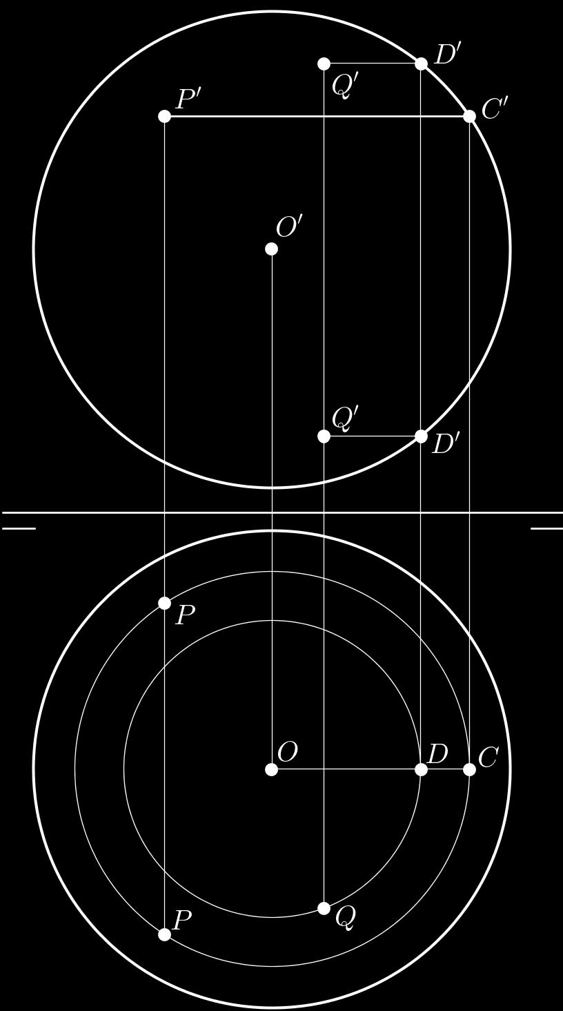 CAPÍTULO 3. CILINDRO, CONE E ESFERA 77 de C a interseção dessa paralela com o círculo máximo da esfera em (π ).