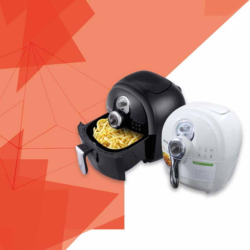 LINHA ELETROPORTÁTEIS FAST FRYER FR220P / FR220B / 220V FRITURA SEM ÓLEO; SISTEMA DE CIRCULAÇÃO DE AR QUENTE EM 360 0 ; AJUSTE DE TEMPERATURA; TIMER; CESTA REMOVÍVEL; LIMPA FÁCIL.