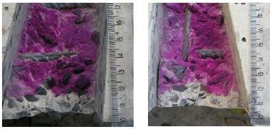 CARBONATAÇÃO DO CONCRETO Teste de fenolftaleína