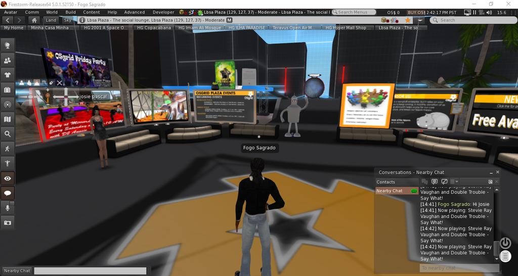 COMO CONFIGURAR SEU AVATAR E ROUPAS? 1. Ao logar-se pela primeira vez no OSGRID o avatar será teleportado para o Lbsa Plaza.