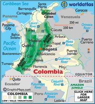 Colômbia América do Sul População 47,7 milhões PIB