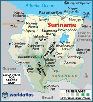 Suriname América do Sul População 0,529 milhões PIB