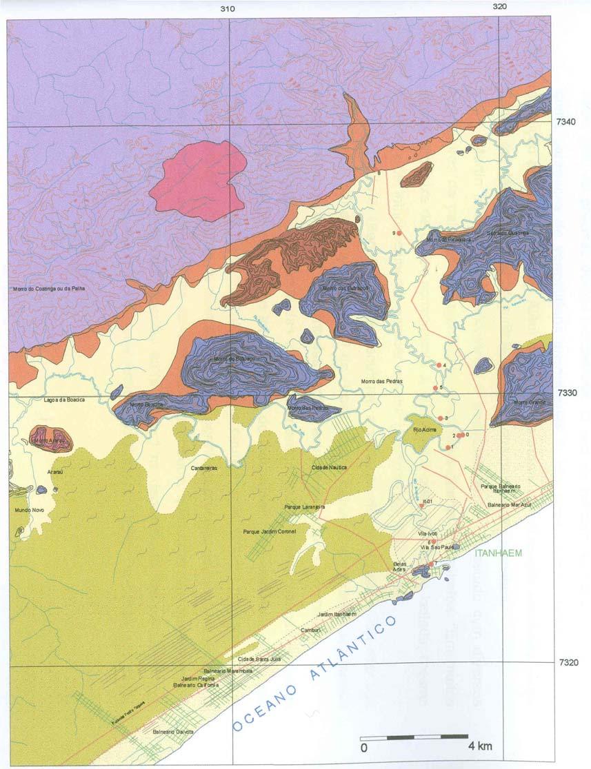 Figura 8: Mapa geológico de Itanhaém
