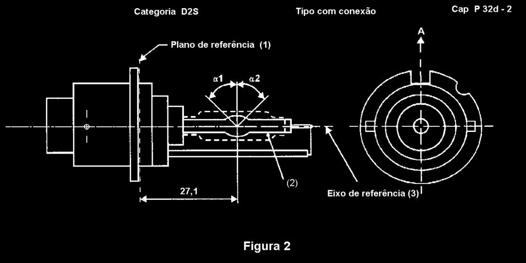 ----------------------------- (¹) O plano de referência é definido pelas posições sobre a superfície dos fixadores sobre os quais permanecerão as três protuberâncias que suportam o anel da cápsula.