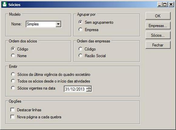 2. No quadro Modelo, no campo Nome, selecione a opção desejada. 3.