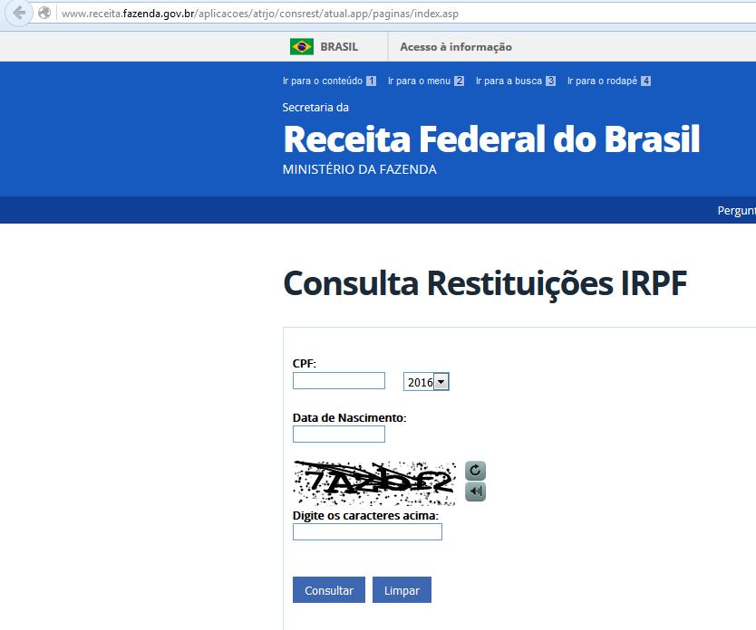 Nos casos de Isentos de IRPF, apresentar impressão da pesquisa no sítio eletrônico da Secretaria da Receita Federal do Brasil (http://www.