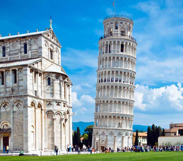 A Torre Inclinada de Pisa A Torre Inclinada de Pisa (Torre pendente di Pisa) levou quase 200 anos a ser concluída e está situada há mais de 600 anos junto à Catedral de Pisa.