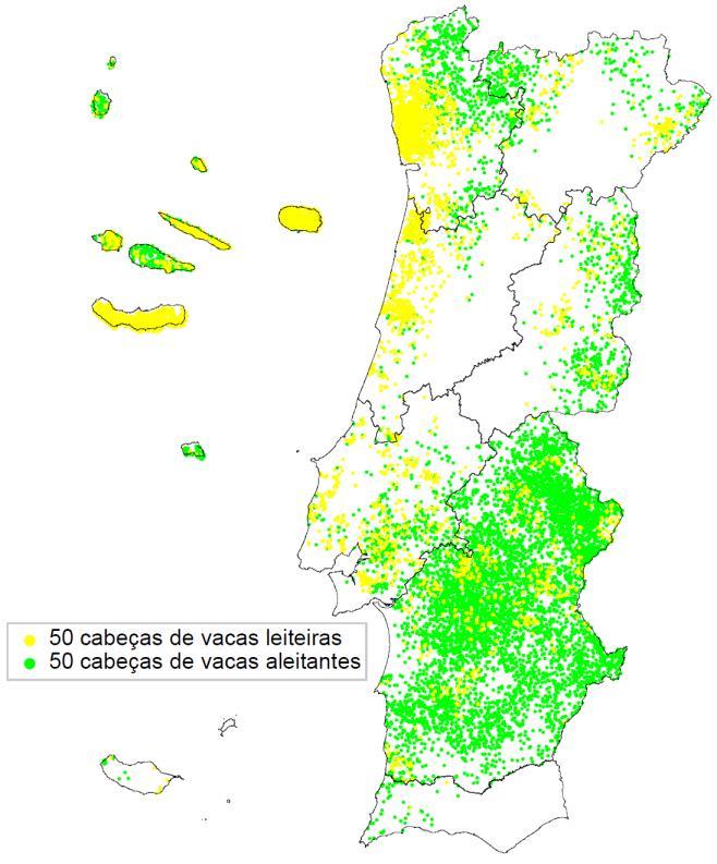 Caracterização do sector do Leite e Derivados em Portugal milho e de azevém anual; consequentemente, esta última região é responsável por mais de 50% das cerca de 1 900 000 t de produção anual de