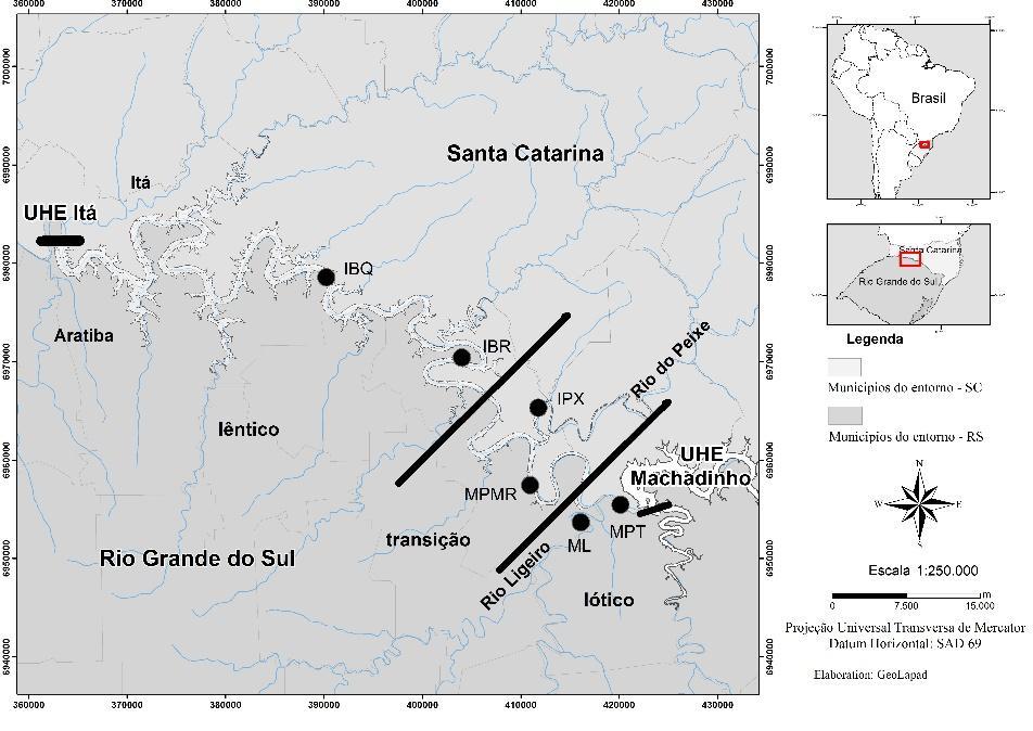 97 Fig. 1. Localização da Usina Hidrelétrica de Itá no Rio Uruguai entre os estados de Santa Catarina e Rio Grande do Sul.