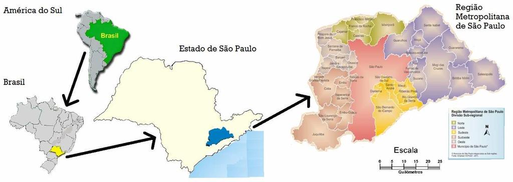 Migração, Território, Urbanização, Crescimento Populacional e Mobilidade na Região Metropolitana de São Paulo 1 - Introdução A Região Metropolitana de São Paulo - RMSP, composta, atualmente, por 39