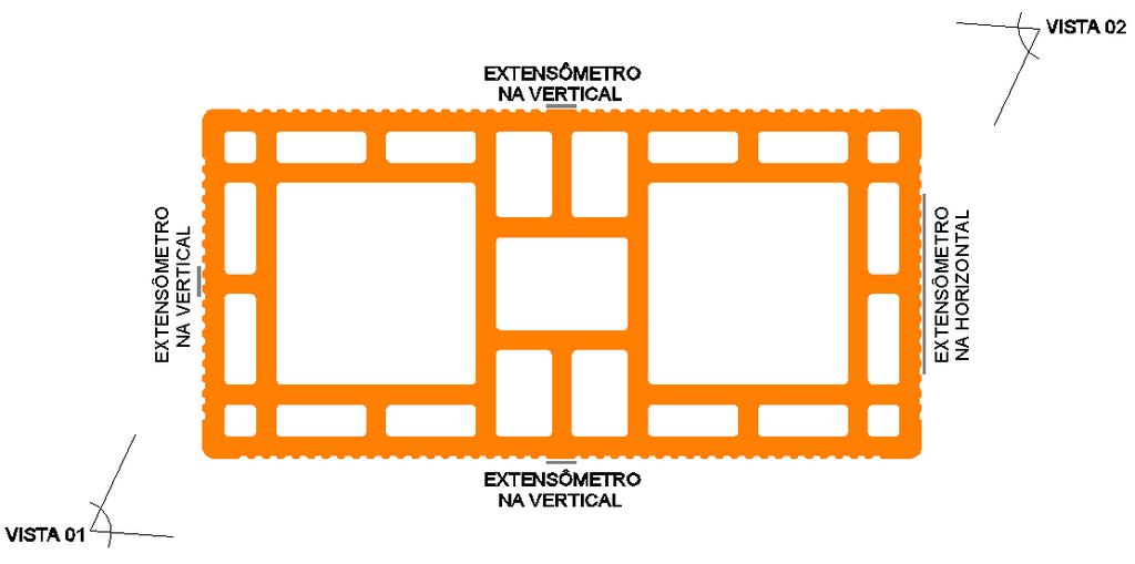 na posição vertical e um na