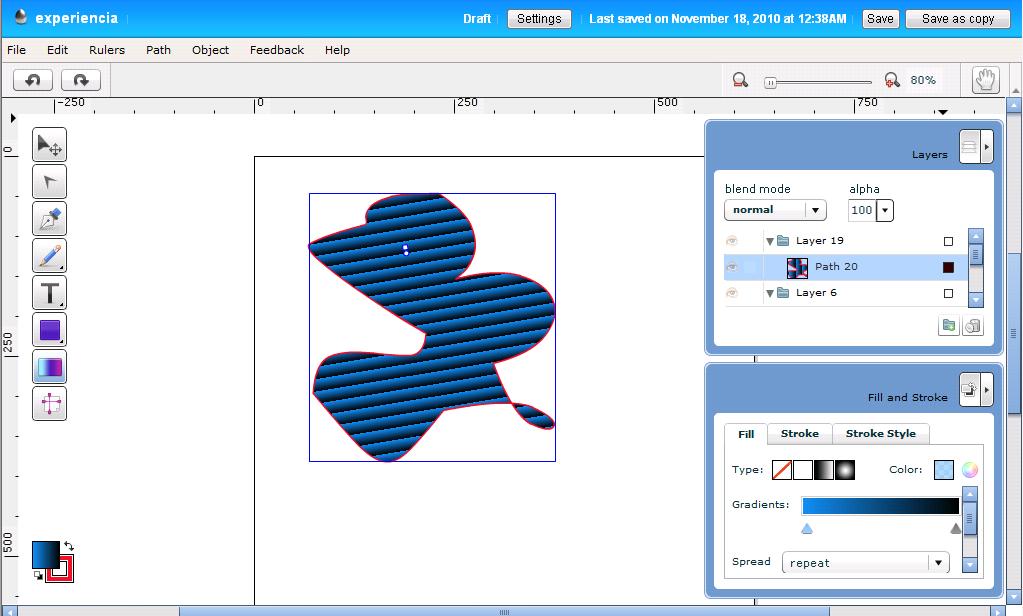 11. Podemos ainda fazer Zoom out ou Zoom in, manusear a imagem, avançar ou retroceder no processo de trabalho e utilizar a barra de menus na parte superior do ecrã.