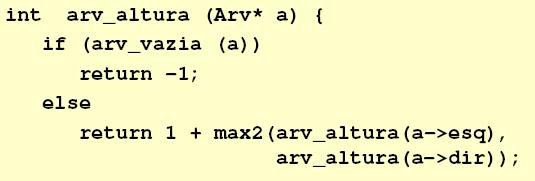 FUNÇÃO PARA CÁLCULO DA ALTURA Função auxiliar para calcular o