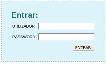 1 Entrar no sistema O primeiro passo consiste no acesso e autenticação do utilizador. Deve introduzir o seu utilizador e a sua palavra-chave.