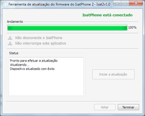 Conecte o IsatPhone 2 ao computador por meio do cabo USB fornecido. Assegure-se de que o telefone esteja ligado.