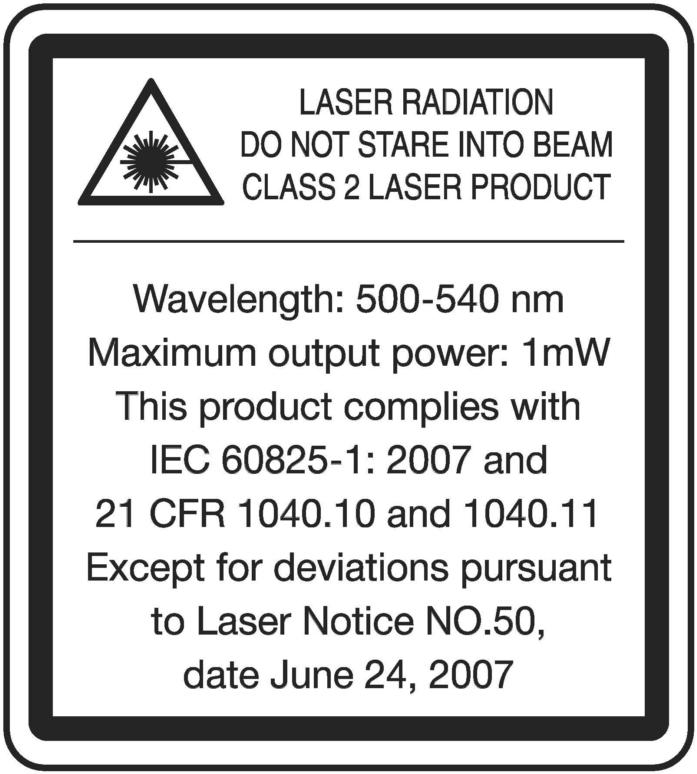 1.2 Símbolos São utilizados os seguintes símbolos: Leia o manual de instruções antes da utilização Radiação laser. Não olhe fixamente para o raio laser. Laser da classe 2 conforme EN 60825-1:2007