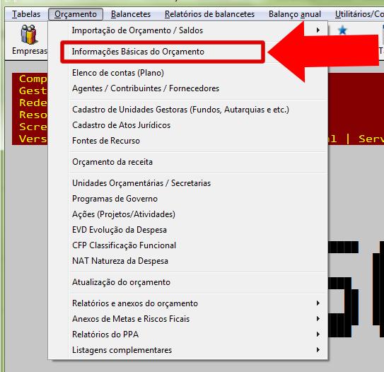 4. Informações do Orçamento Para começar a digitar as informações do orçamento, vá no menu orçamento localizado no topo da