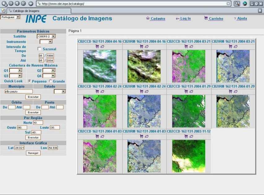 Do mundo para o Brasil: sensoriamento remoto Interface do Centro de