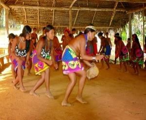 Após um trajeto de cerca de 1h15 de autocarro, chegada ao local onde embarcaremos em pequenas pirogas (embarcações tradicionais Embera) que nos levarão através de uma paisagem selvagem, até ao