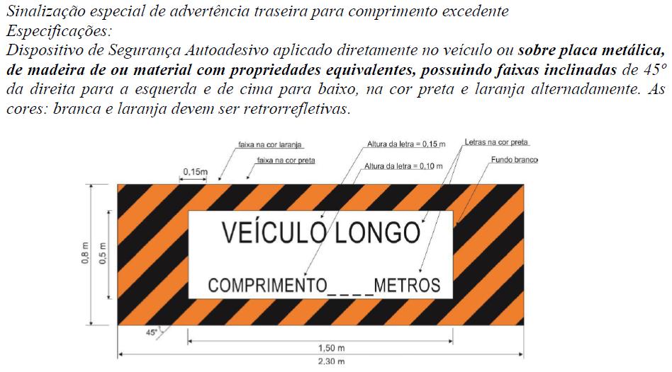 SINALIZAÇÃO TRASEIRA PARA VEÍCULOS OU COMBINAÇÕES COM DIMENSÕES