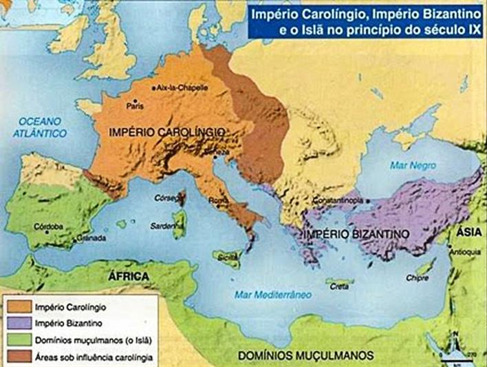 Se você ainda não reparou no que aconteceu, olhe o primeiro mapa com atenção e veja o território do Reino Franco - como era essa território?