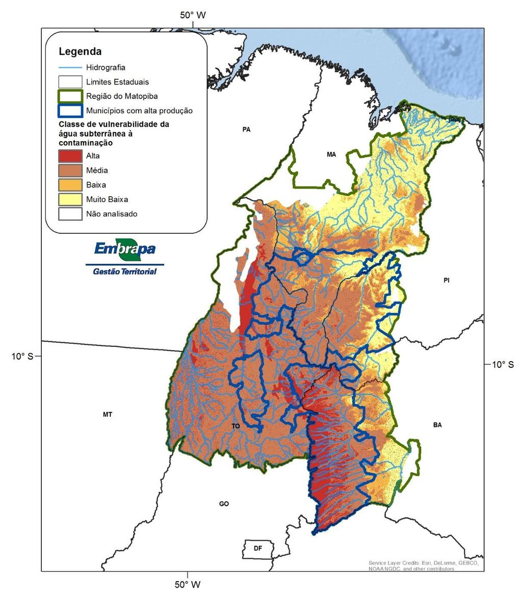 Suscetibilidade à contaminação da água subterrânea em