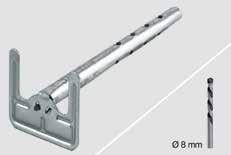 Acessórios Perfil Elementos de cantos de união A = 19 mm A = 28 mm A = 38 mm A = 50 mm 30 mm = H 30 mm Schlüter -KERDI-BOARD-ZA é um perfil em U de aço inoxidável escovado com furos em ambas as abas.