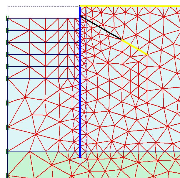 Modelação de uma estrutura de contenção ancorada particular, a soma dos deslocamentos da cortina nas fases de pré-esforço foi reduzida para cerca de metade, quando comparada com o modelo #00A.