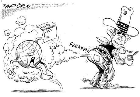 3) Poluição Atmosférica ProtocolodeKyoto 1997 Foi estabelecido nesta conferência o comércio de emissões onde os países em desenvolvimento com emissões abaixo do permitido podem vender suas cotas de