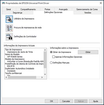 Windows 8.x: Navegue até a tela Aplicativos e selecione Painel de Controle > Hardware e Sons > Dispositivos e Impressoras.