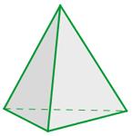 A pirâmide é um poliedro, cuja base é um polígono qualquer e cujas faces laterais são triângulos