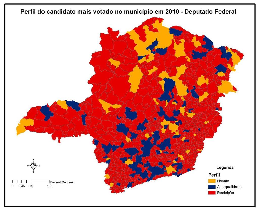 Figura 3 Mapa do perfil do candidato mais votado, no