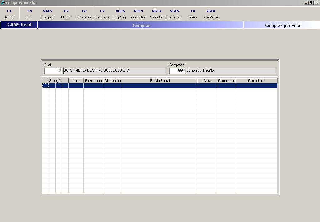 Sugestão no compras filiais