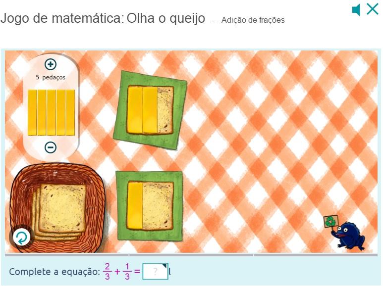 3 P ro f e sso r aprese nt a o jo go de mat e mát i c a: Ol ha o q ue i jo - Adi ç ão de f raç õ e s 10 Apresente o episódio do Matific Olha o que ijo - A diç ã o de f ra ç õ e s para a classe,