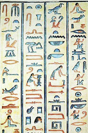 Escrita Hieroglífica, classificadas como: Hieróglifo - utilizada pelos