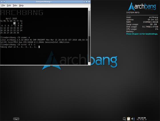 ARCH BANG Arch Bang é uma distribuição do Linux. Conciliado com o gerenciador de janelas openbox e gerenciador e login slim.