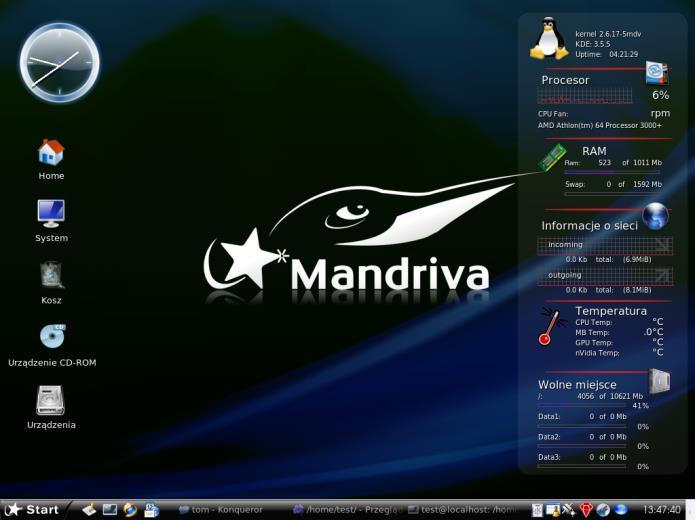 MANDRIVA Sistema operacional, sendo uma das maiores distribuições Linux.