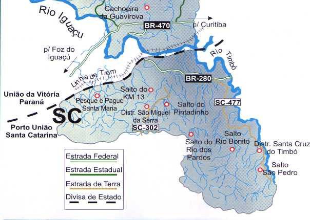 rural. 7 (fig.2). Figura 02: Mapa Ilustrativo. Localização da área objeto de estudo Distrito de Santa Cruz do Timbó Porto União /SC.