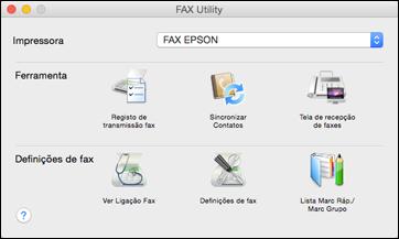 Temas relacionados Configuração de contatos usando o painel de controle do produto Configuração da listas de discagem rápida/de grupo usando o utilitário de fax - OS X Você pode configurar as listas