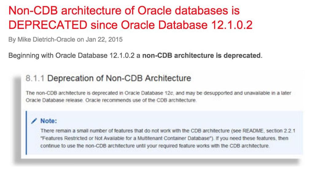 Multitenant Fonte: https://blogs.oracle.