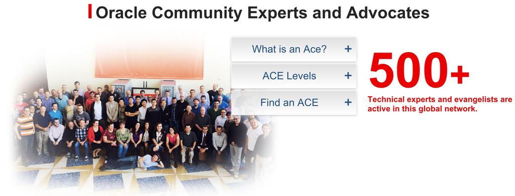 ORACLE ACE PROGRAM http://www.oracle.