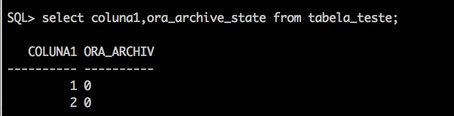 In-Database Archiving update tabela_teste set