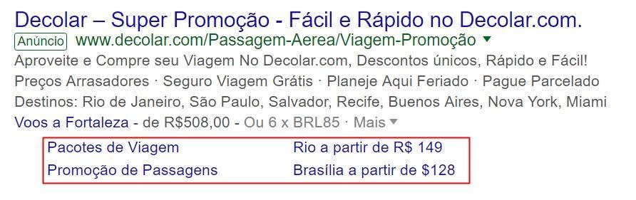 #Diga sim às extensões de anúncios A diferença entre ter ou não extensões de anúncios pode significar 100% de aumento no espaço que você