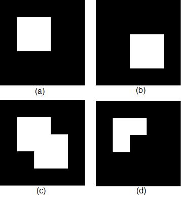 30 Figura 5: Exemplo de operações aritméticas: (a) X, (b) Y, (c) X+Y, (d) X-Y Todas as operações lógicas (ou booleanas) conhecidas podem ser aplicadas entre imagens,