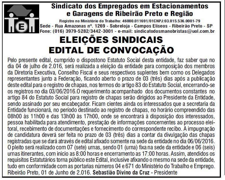 13-Sindicato dos Empregados em Estacionamentos e Garagens de Ribeirão